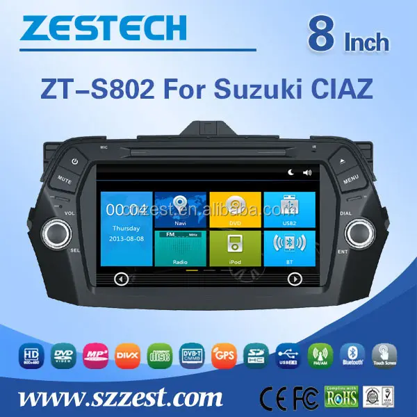 เครื่องเล่นดีวีดีสำหรับรถยนต์ Suzuki CIAZ,ระบบนำทาง Gps + การ์ด SD พร้อมแผนที่อินเดีย + กล้องหลัง + จัดส่งฟรี