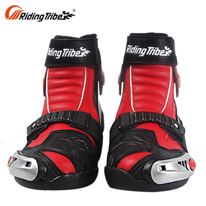Calidad superior blanco sportbike calzado Racing Riding mens short bike motocicleta - Product Image 4