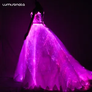 China Wholesale New arrival hot sale luminous led lights wedding party gown