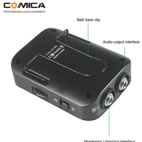 COMICA CVM-D03 Double-tête Détachable muti-fonctionnel Micro Cravate pour Gopro/Smartphone/Caméra avec Mono/Stéréo Commutateur