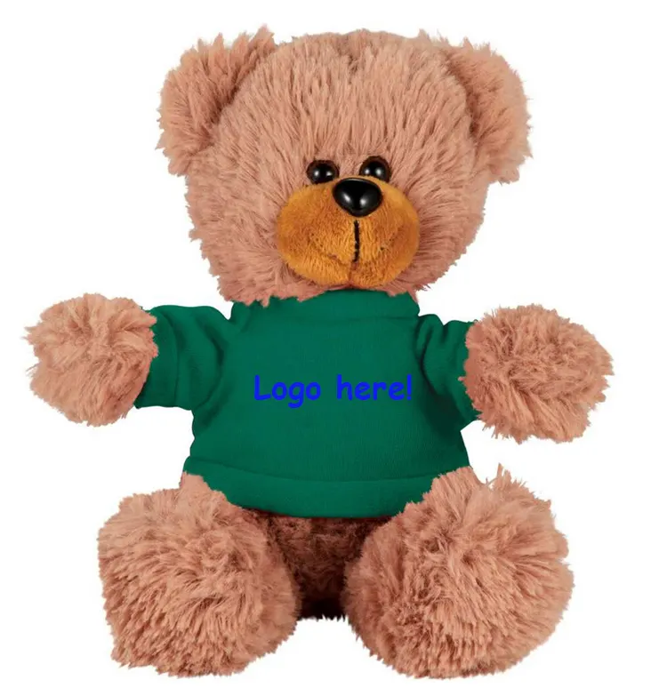 Personalizzato farcito orsacchiotto di peluche teddy bear all'ingrosso con stampa logo su T-Shirt