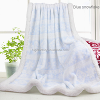 Kustom Cetak Super Lembut Bayi Tekstil Sublimasi Selimut Bunga Kepingan Salju Sherpa Throw Swaddle Wrap Nursery Bayi Selimut