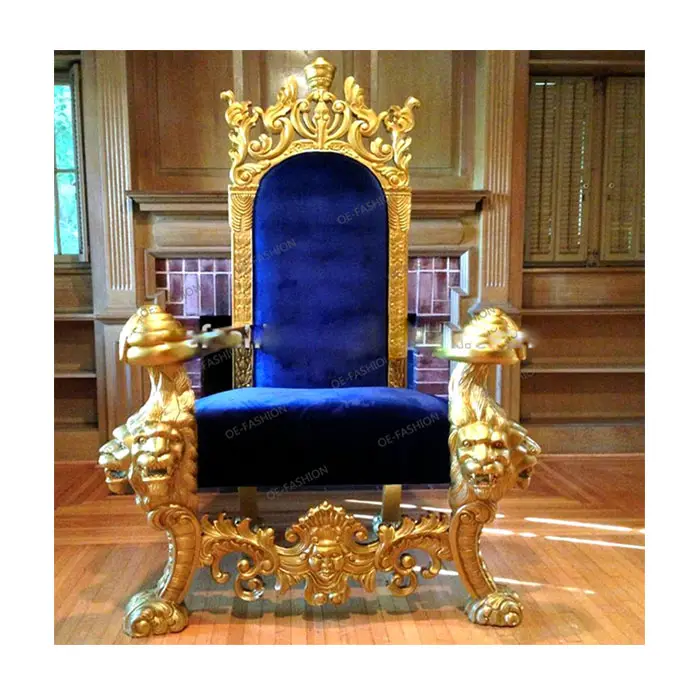 OE-FASHION หรูหราราคาถูกเก้าอี้บัลลังก์ทอง,ขายส่งเก้าอี้บัลลังก์กษัตริย์