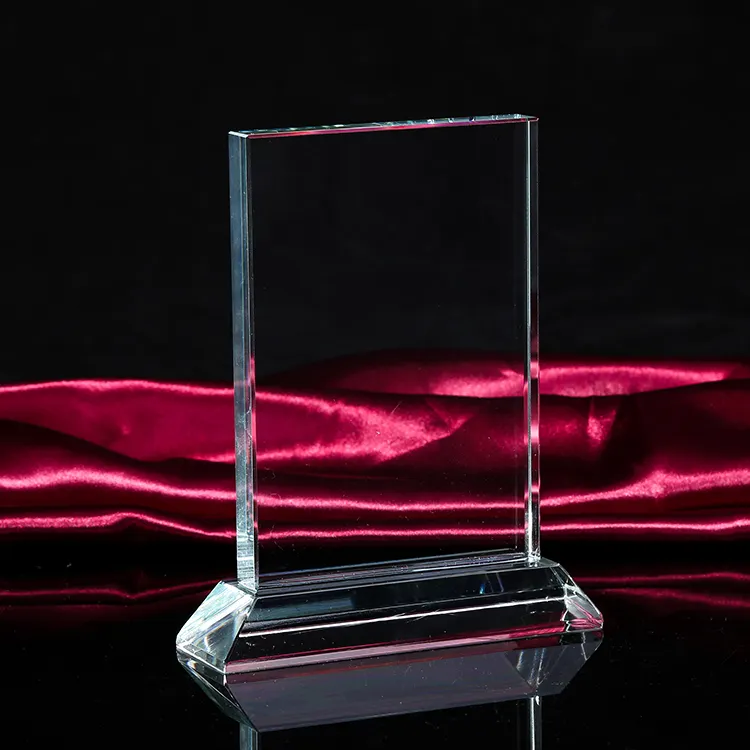 Trofeo de cristal de Material transparente rectangular, trofeo con Logo grabado personalizado, venta al por mayor, barato, 2022