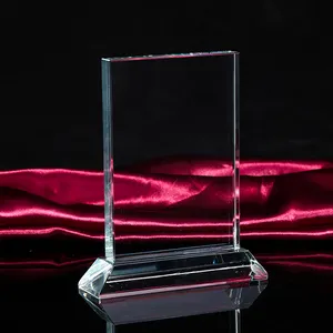 2022 Giá Rẻ Bán Buôn Blanks Rectangle Rõ Ràng Vật Liệu Glass Giải Thưởng Danh Hiệu Với Khắc Logo Tùy Chỉnh Giải Thưởng Pha Lê Glass Trophy