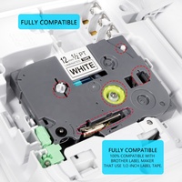 Ruban d'étiquettes laminé PUTY noir sur blanc TZE TZ-231 12 mm, compatible avec les imprimantes Brother