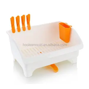 Plastic injection dish drainer drying rack with cover mould/mold