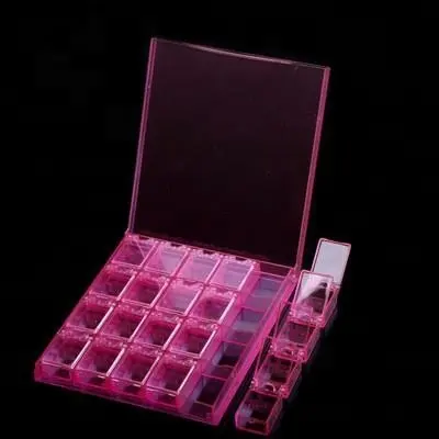 20 Grades Acrílico Vazio Nail Charm Storage Box Strass Beads Jóias Decoração Container Nail Acessórios