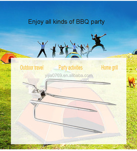 <span class=keywords><strong>Accessoires</strong></span> de barbecue durables en acier chromé de qualité alimentaire, résistants à la chaleur, fourchettes à viande pour rôtissoire, pour grillades au charbon de bois en extérieur - Product Image 4