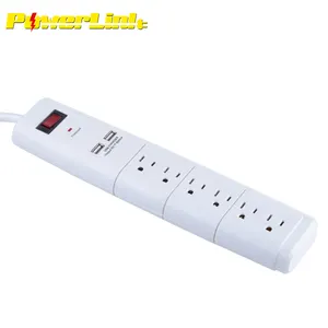 6 Outlet Power Strip Surge Protector With 6-foot Cord Include 2 USB Port AC Wall Power Strip