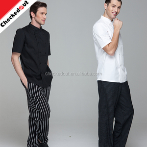 Alta calidad <span class=keywords><strong>de</strong></span> manga corta unisex cruzado estilo <span class=keywords><strong>restaurante</strong></span> <span class=keywords><strong>Hotel</strong></span> capa cocina blanco Workwear chaqueta - Product Image 4