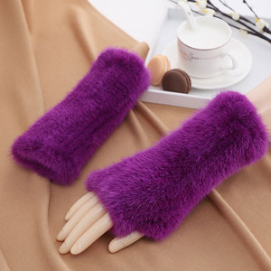 <span class=keywords><strong>Luxe</strong></span> Opéra Partie Chaud Demi Doigt Femmes Hiver Réel Fourrure De Vison Gants Mitaines - Product Image 3