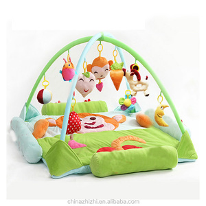 <strong>Crawling</strong> Kick <strong>Toys</strong> for Sale Wholesale Children Gifts Musical Fabric Plush Green Monkey Kids Play Mats Babies with Hanging <strong>Toys</strong> - Product Image 1