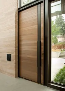 Yeni tasarım lüks villa giriş büyük kapı pivot ahşap kapı otel dış ahşap kapı