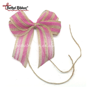 2018 New Design Natural <strong>Jute</strong> Burlap <strong>Ribbon</strong> Bows for Christmas Garland - Product Image 3