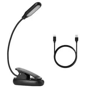 Rechargeable 3000K LED Book Light Easy Clip on Reading Lights for Reading in Bed 3 Brightness Eye-Care Lightweight for Bookworm