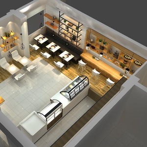 Arredamento per Bancone Bar Centro Commerciale <span class=keywords><strong>Design</strong></span> 3D Interno Caffetteria - Product Image 3