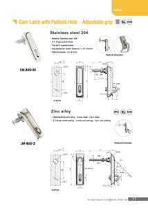 LM-860-2 Hợp Kim Kẽm Swing Xử Lý Padlockable Hộp Tủ Công Nghiệp Cửa Điện Bảng Điều Chỉnh Khóa - Product Image 3