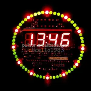 DIY DS1302 الدورية LED الرقمية الالكترونية ساعة كيت 51 SCM لوحة تعليمية الإلكترونية 5V diy كيت الصمام وحدة عرض