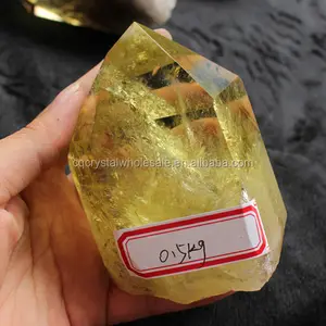 Doğal kaba citrine kristal noktaları, parlak doğal citrine noktası