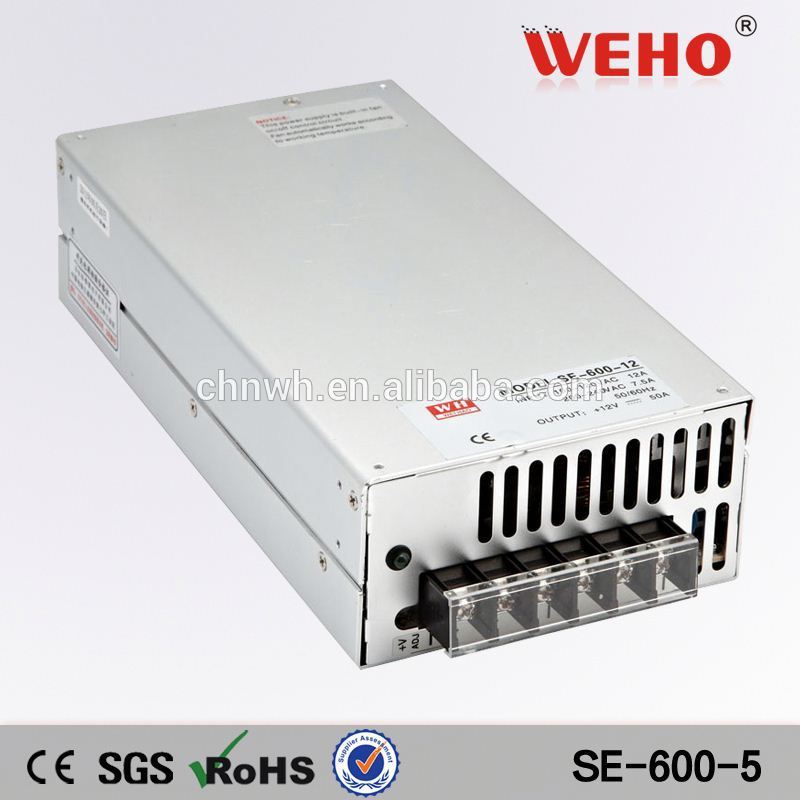 металлический корпус 5v 100a dc промышленных 600w питания одного источника питания выход