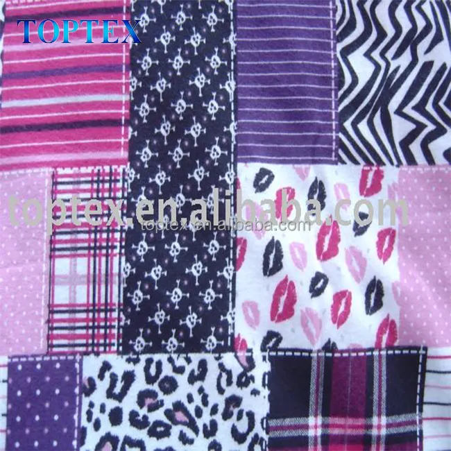 Printed cotton patchwork flannel fabric