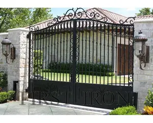 Elegante ferro forjado design portão da fazenda, catálogo de design portão de ferro automático