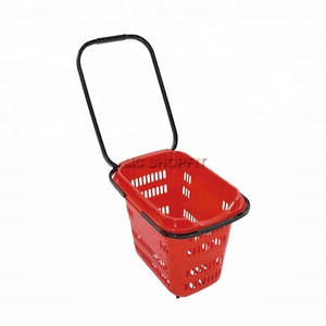 <span class=keywords><strong>42L</strong></span> 1.5 "바퀴 플라스틱 슈퍼마켓 롤링 핸드 바스켓 - Product Image 2