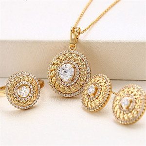 62759ゴールドカラーメッキジュエリーセット卸売ファッション18k - Product Image 4