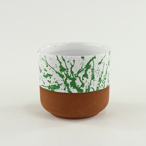 Pots de fleurs vertes Style européen, 1 pièce, pots de bureau en céramique otta, grès - Product Image 6