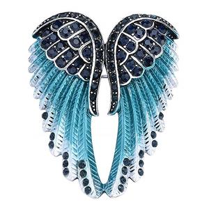 Metal Bling cristal incrustado esmalte Flying Feather Guardian Angel Wing broche joyería para regalos - Product Image 3