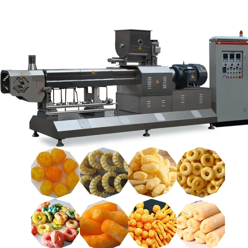 China New Design Strong Performance Fully Automatic Machine Corn Sticks Snack Food Extruder Puffed Snack Machinery