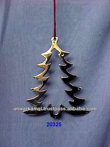 Best Quality <b>Mini</b> <b>Christmas</b> <b>Tree</b> Shape Brass Hanging Ornament Hot Sell Custom Size Metal Hanging Ornament - Product Image 2