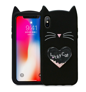 Quicksand <span class=keywords><strong>3d</strong></span> Silicone Gel Mèo May Mắn Vỏ Điện Thoại Đáng Yêu Cho <span class=keywords><strong>iPhone</strong></span> X - Product Image 2
