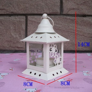 Lanterne <span class=keywords><strong>à</strong></span> bougie antique en métal blanc pour jardin, lanterne <span class=keywords><strong>à</strong></span> bougie tempête - Product Image 3