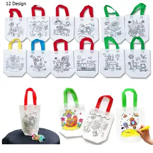 100% recycelte wieder verwendbare Vlies-Farb beutel für Kinder Easy Paint by Number Kits DIY Art Crafts Vlies beutel Öko-Tasche DIY