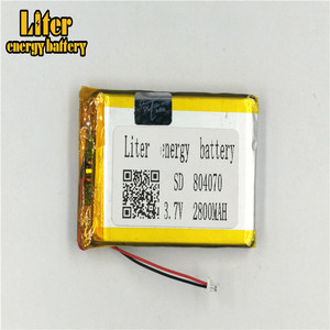 Plug 1.0-2 P 3.7 V 804070 2800 mah Ultra thin battery Lipo, thin film Lithium Rechargeable Battery Li-ion battery - Product Image 1