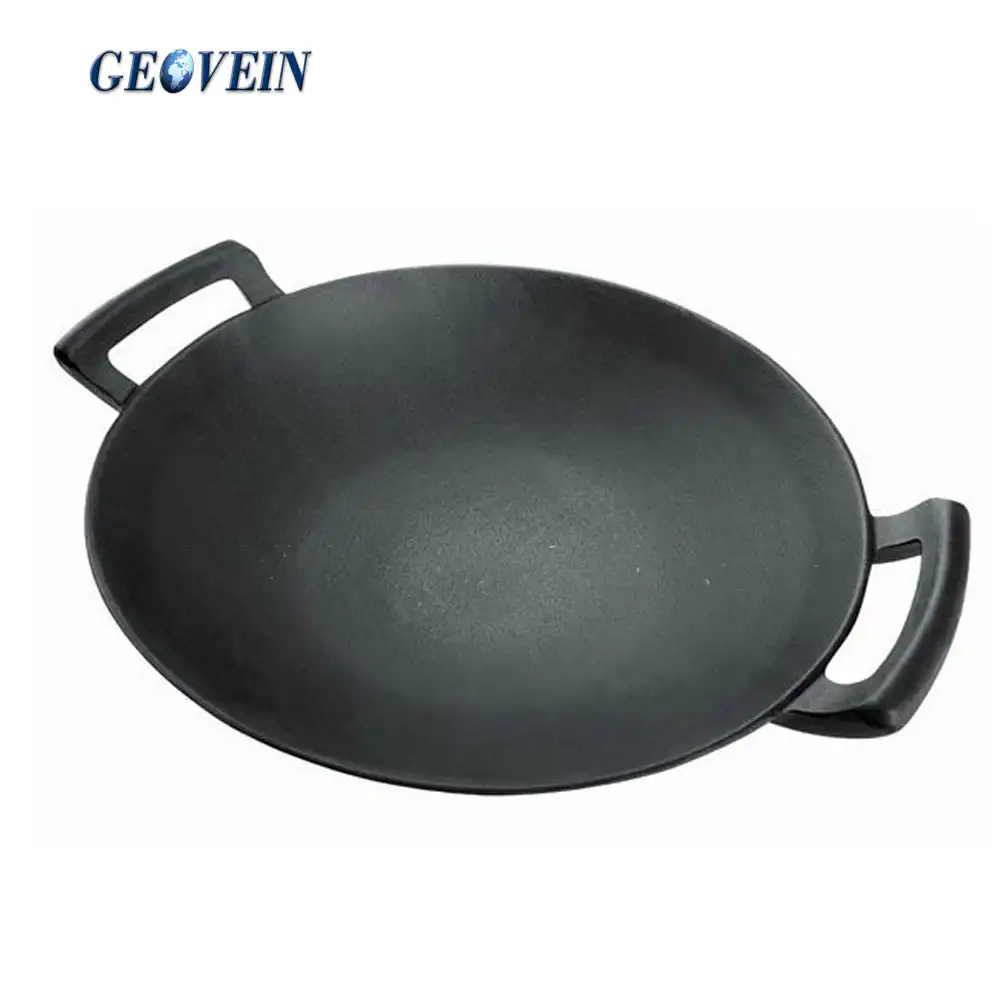 High quality hot selling big wok cast iron black wok for camping outdoor picnic