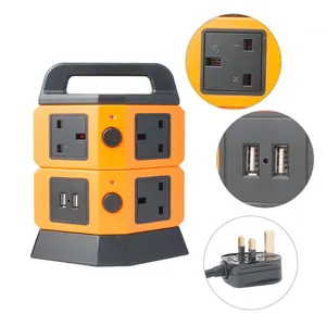 Multiple socket outlet european usb charger power extension socket tower power strip