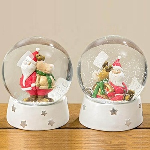 Wholesale Mini Christmas Resin Elk <strong>Snowman</strong> Water Snow <strong>Globe</strong> with Blowing Snow - Product Image 2