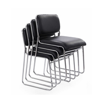 Qiaoda — chaise de bureau empilable en PU, cadre métallique, réception, moderne, pour entraînement et école
