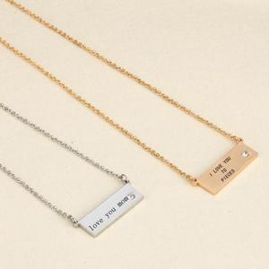 Rectangulaire Karma Double Face <span class=keywords><strong>Mot</strong></span> Étiquettes t'aime <span class=keywords><strong>maman</strong></span> et Je t'aime <span class=keywords><strong>MAMAN</strong></span> Charme collier - Product Image 2