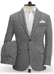 Nuevo diseño personalizado moda Fit Tweed Hounds diente <span class=keywords><strong>gris</strong></span> <span class=keywords><strong>claro</strong></span> hombres traje de negocios - Product Image 4