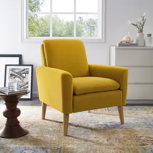 Silla de ocio de tela de tapicería sólida con patas de madera de goma duraderas Silla de acento portátil <span class=keywords><strong>para</strong></span> el hogar sala de estar - Product Image 1