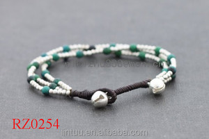 Comercio al por mayor de Alta Calidad de <span class=keywords><strong>La</strong></span> Manera grano de <span class=keywords><strong>la</strong></span> turquesa Pulsera de concha de caracol verde - Product Image 5