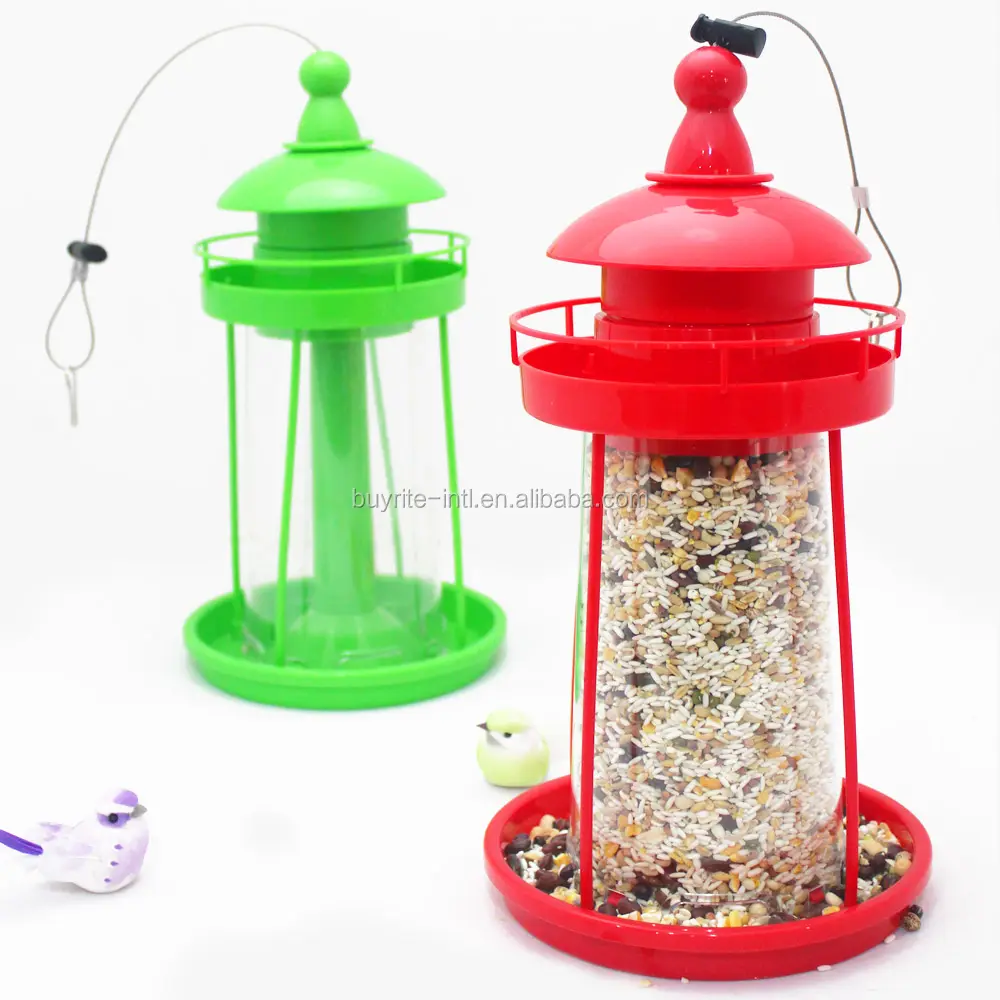 New Design Best Seller Light House Plastic Seed Bird Feeder