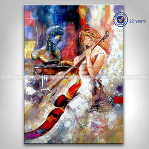 Mur Art Décoration Toile À La Main Abstraite <span class=keywords><strong>Musique</strong></span> <span class=keywords><strong>Instrument</strong></span> <span class=keywords><strong>Peinture</strong></span> À L'huile - Product Image 1