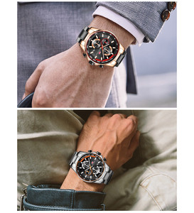 MINI FOCUS 0218G Orologio Blu da Uomo Minifocus, Movimento al Quarzo, Cinturino <span class=keywords><strong>in</strong></span> Metallo, Multifunzione con Calendario, Orologio Sportivo da Uomo di Lusso di Alta Gamma - Product Image 6