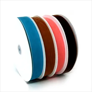 Groothandel 1.5 cm breed geen elastische enkel gezicht fluwelen tape lint