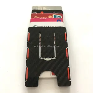 Minimalist Carbon Fiber Wallet Money Clip Unique Cardholder for Men Women Student Easy to Keep 10 ID Credit Bank Cards